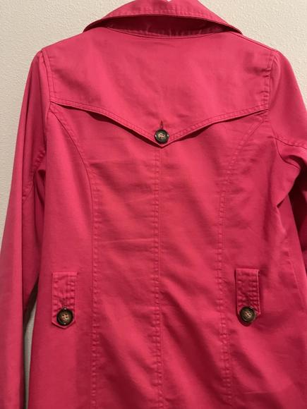 Hot Pink Double-Breasted City Trench Coat - Picture 5 of 6